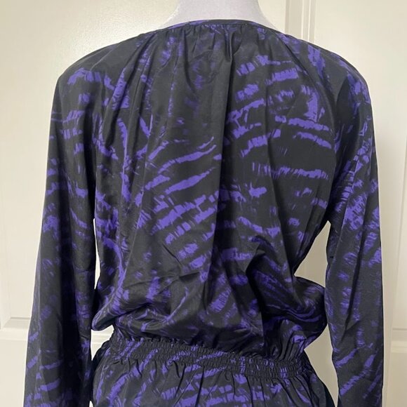 Michael Kors Purple Plum Peplum Long Sleeve Blouse Top Size Small - Picture 12 of 15